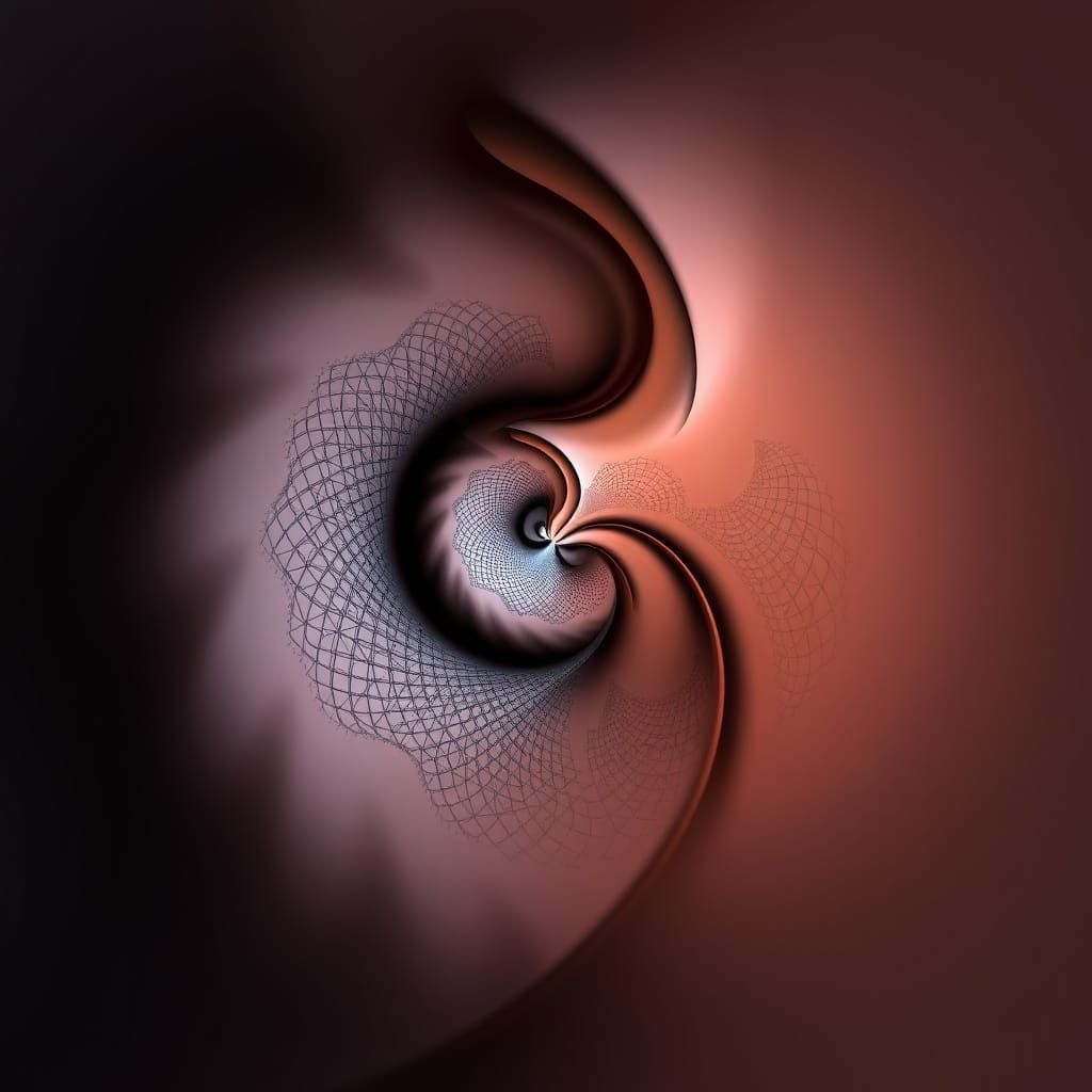 Abstract Vector Fractal with Wave Function and Zentangle