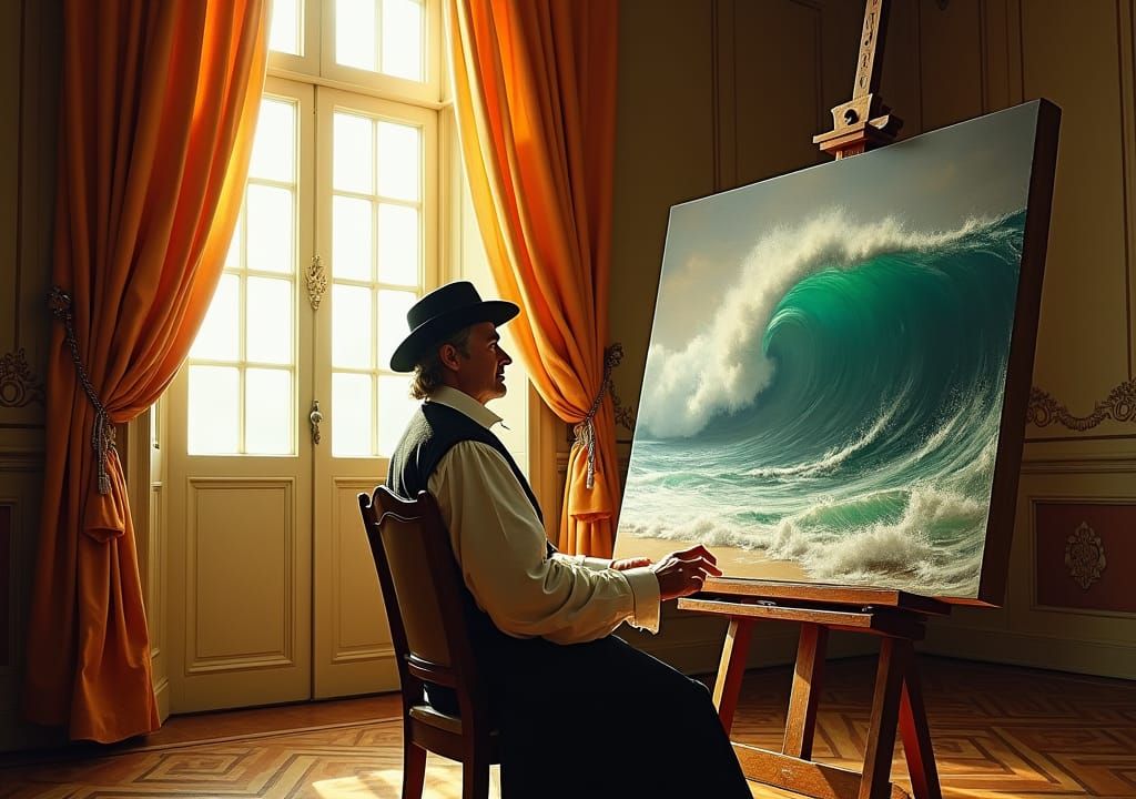 Rembrandt Painting "Storm on the Sea" in Palace Room