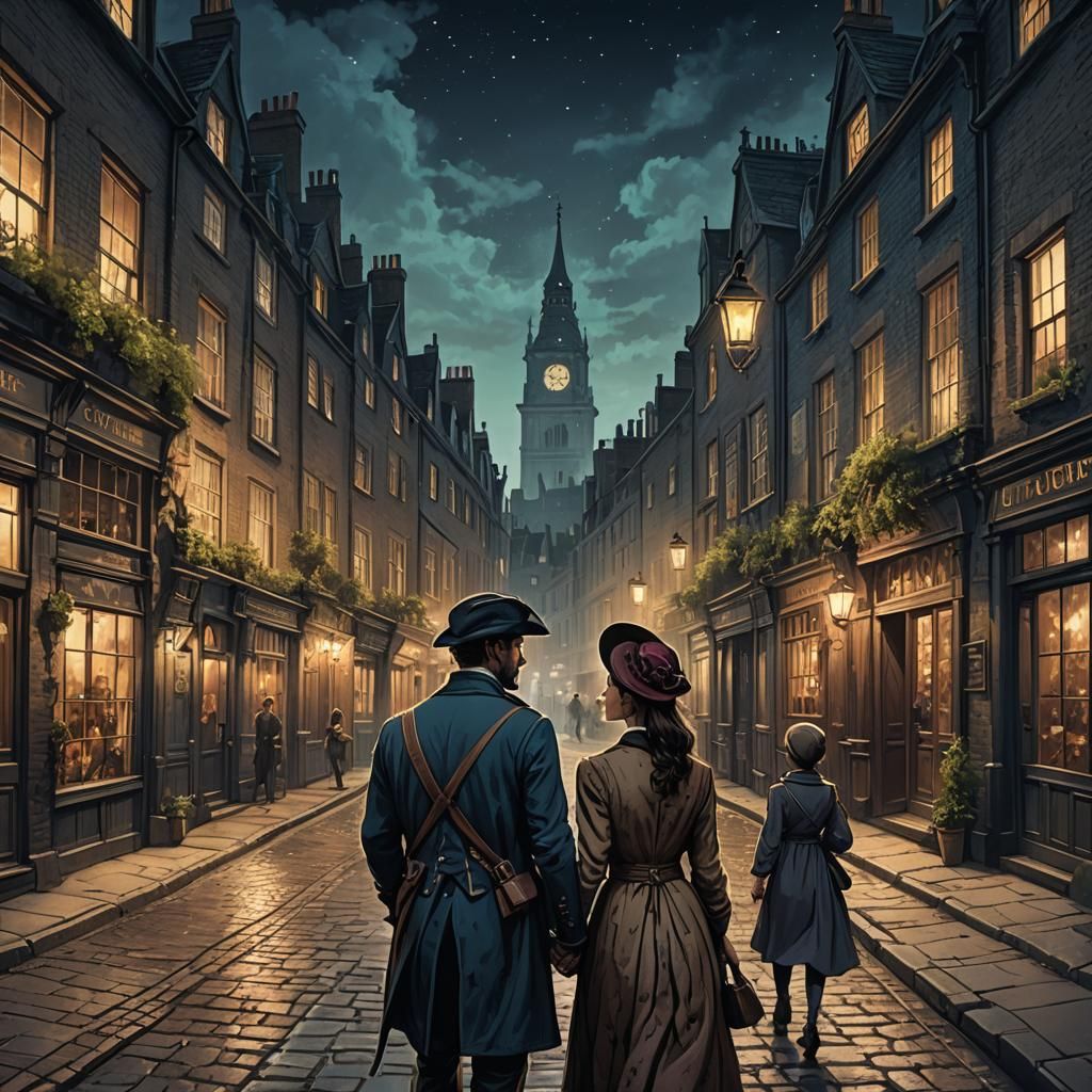 Romantic Embrace in 18th Century London: Sketch Painting