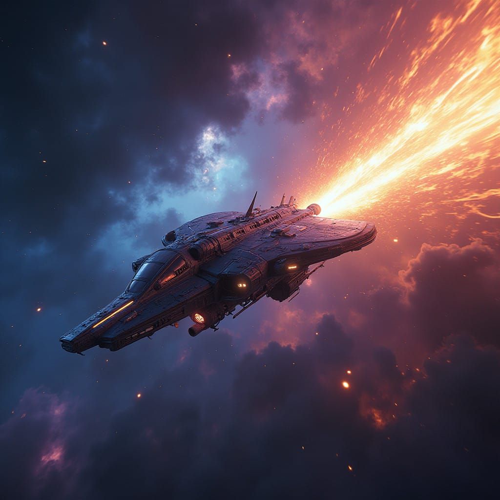 Vibrant Cosmic Odyssey in Neon-Lit Splendor