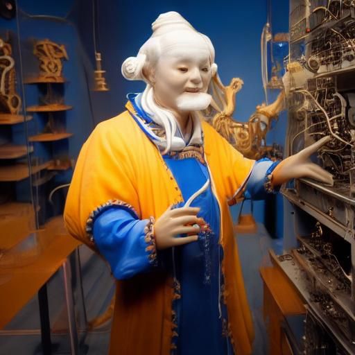 12th Century Computer Scientist in Dutch Porcelain Style