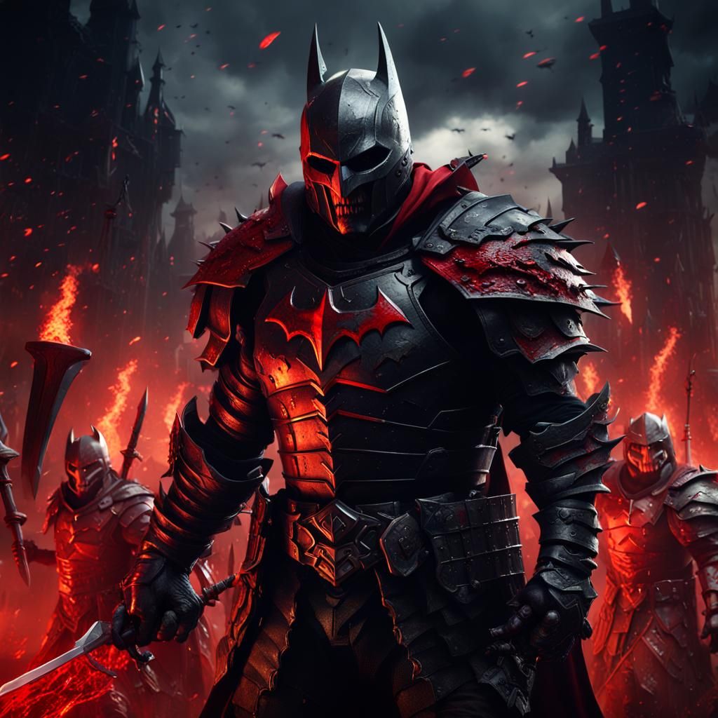 Dark Knight Vampire Army with Red Sword