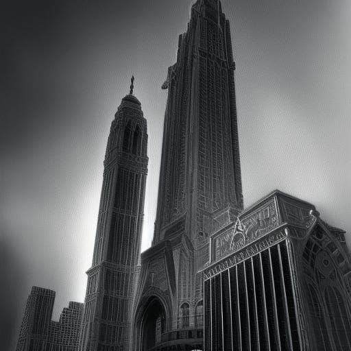 Epic Twin Towers Digital Matte Painting