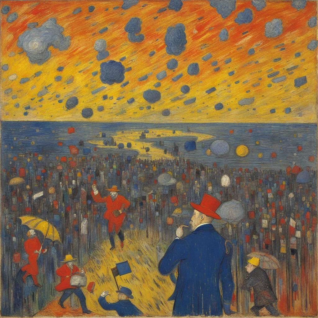 Meteor Shower Inspired by Ensor and Mondrian