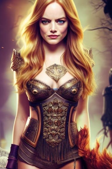 Viking Queen Portrait as Oil Painting