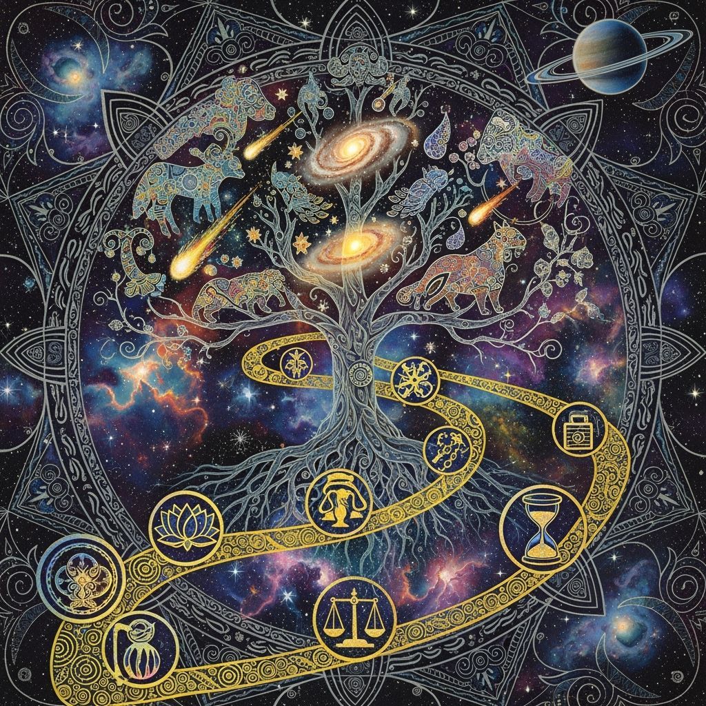 Cosmic Tree of Life: A Visionary Art Masterpiece