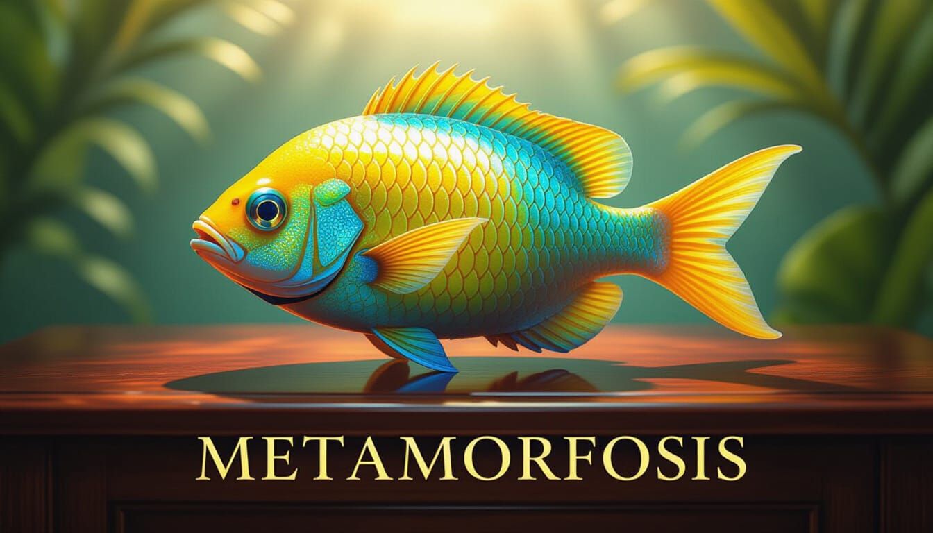 Lemon Metamorphosis into Tropical Fish: Hyperrealistic Digit...