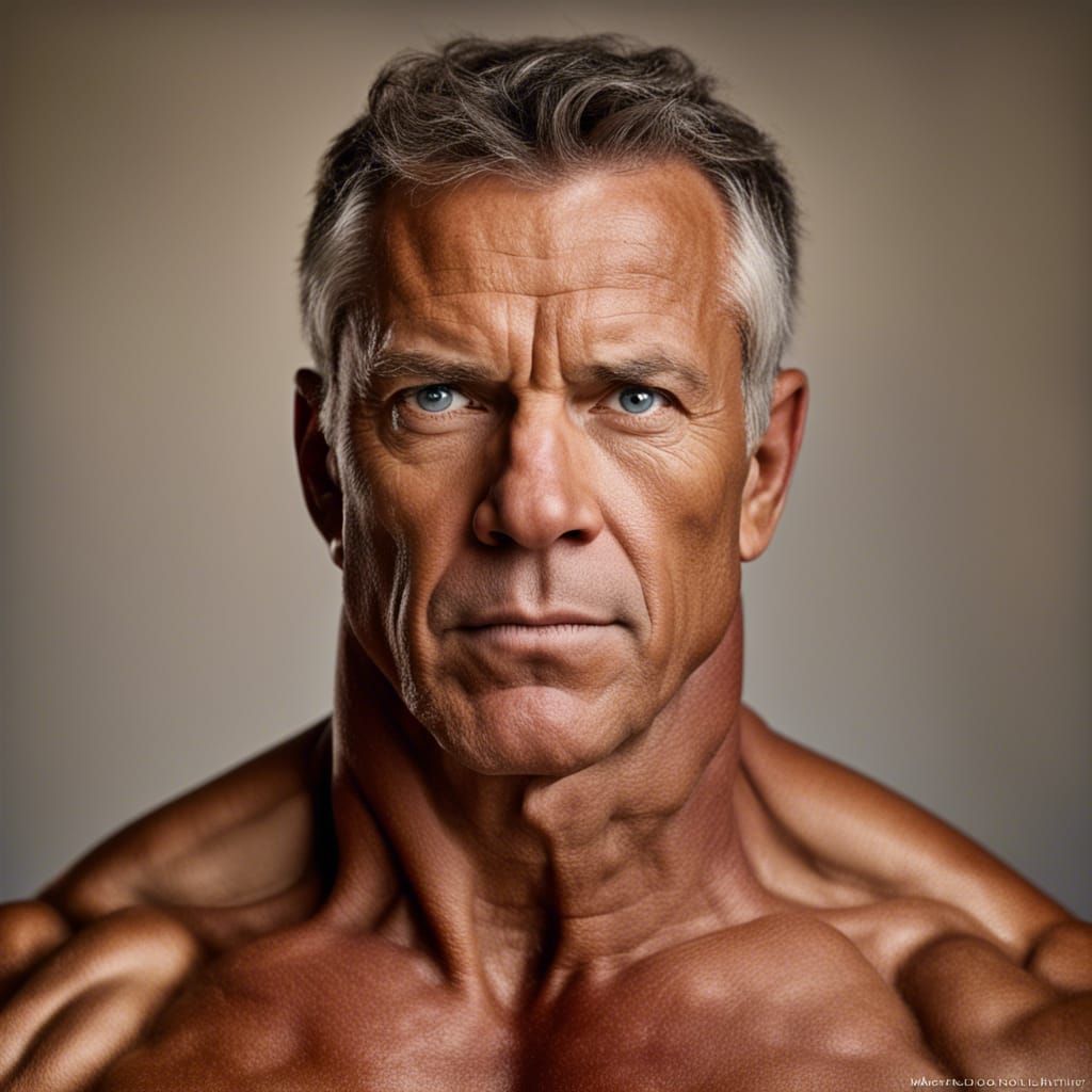 Detailed Portrait of a Bodybuilder with Bokeh