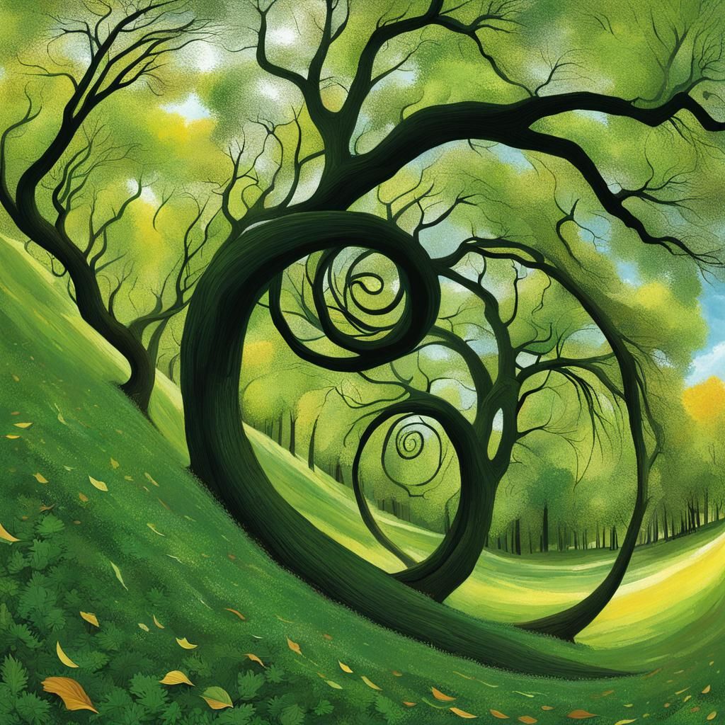 Windy Day: Trees Bending, Leaves Swirling