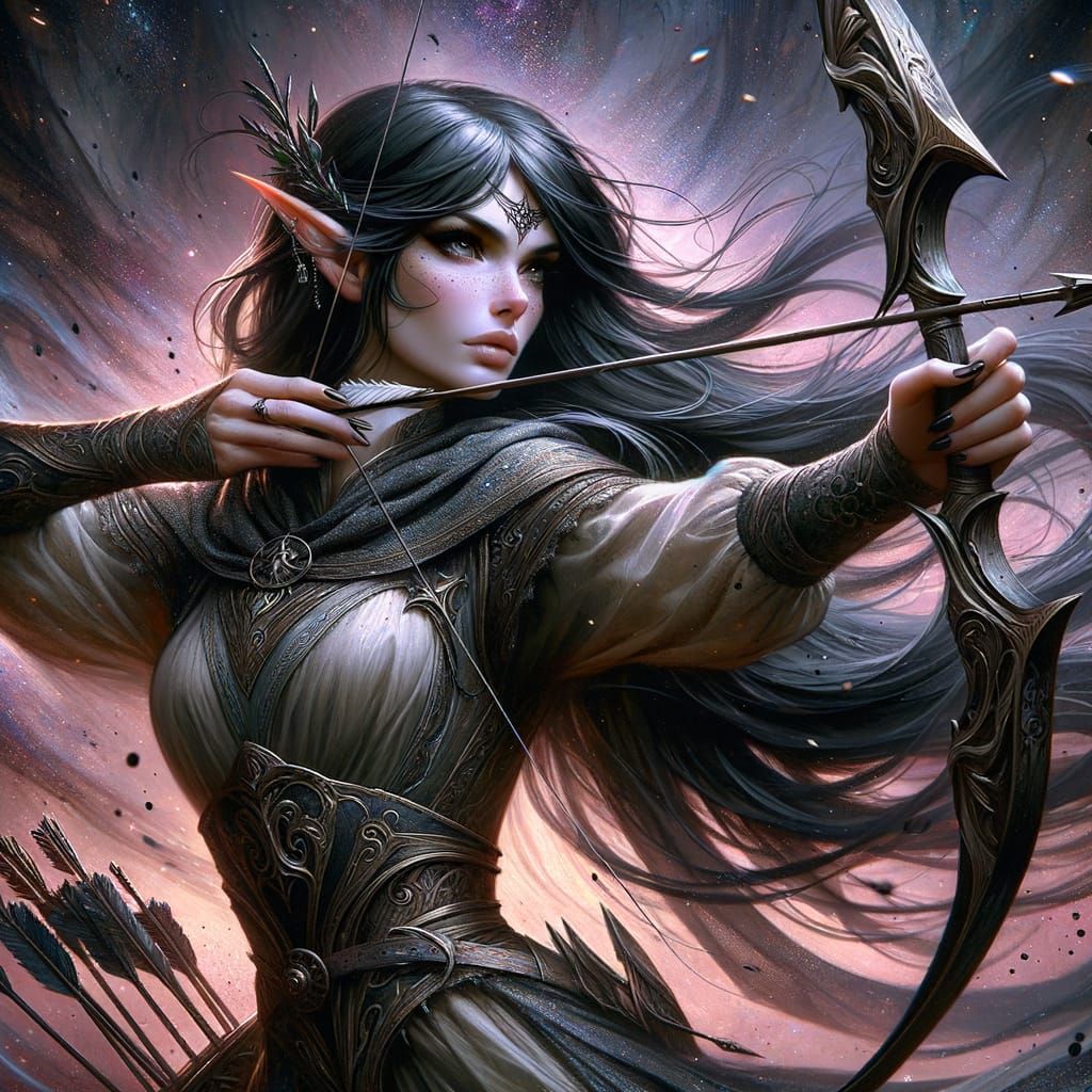 High Elf Archer in Detailed Fantasy Concept Art