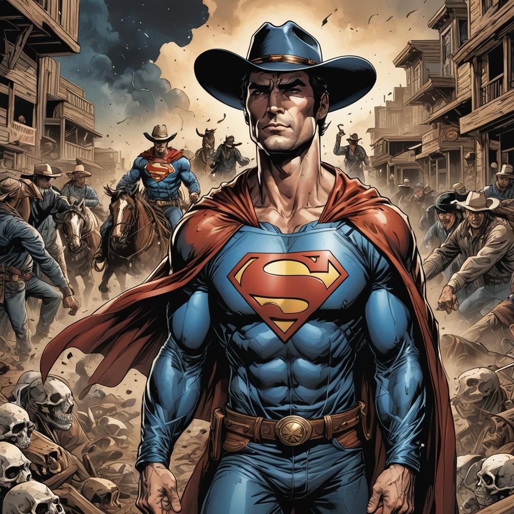 Superman as a cowboy