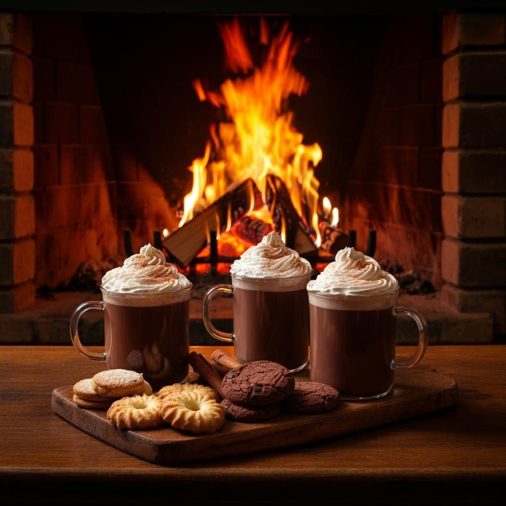 Cozy Lounge with a Surreal Fireplace Scene