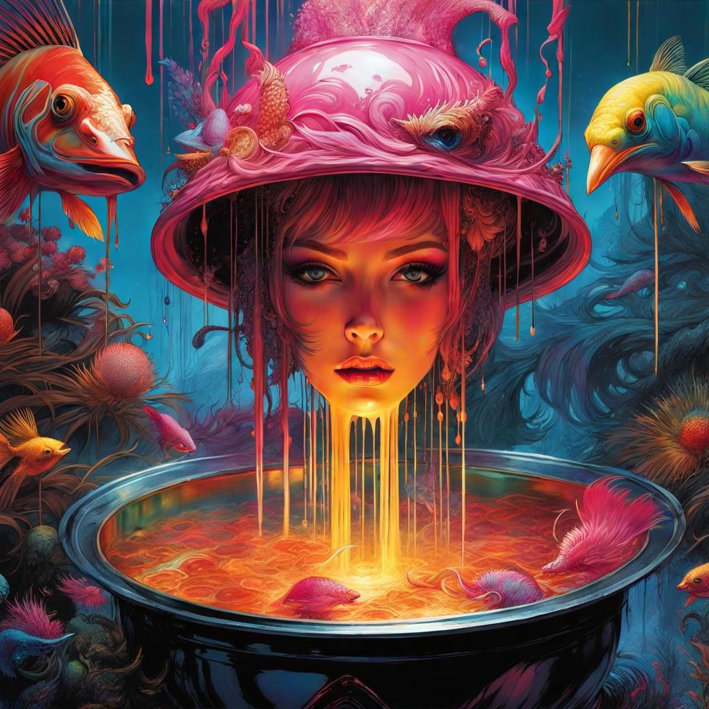 Colorful Melting Pot: Word Exchange in Mixed Media