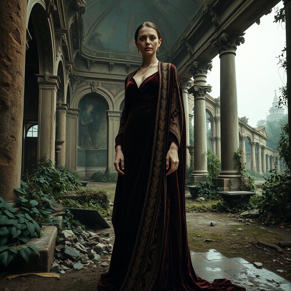 Surrealist Royalty Amidst Decadent Ruins