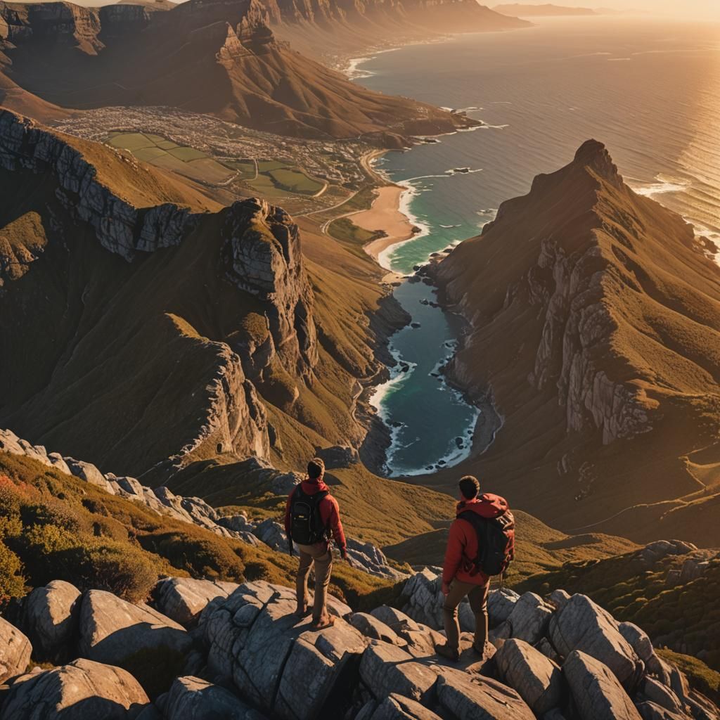 Majestic Sunset Over Table Mountain Landscape