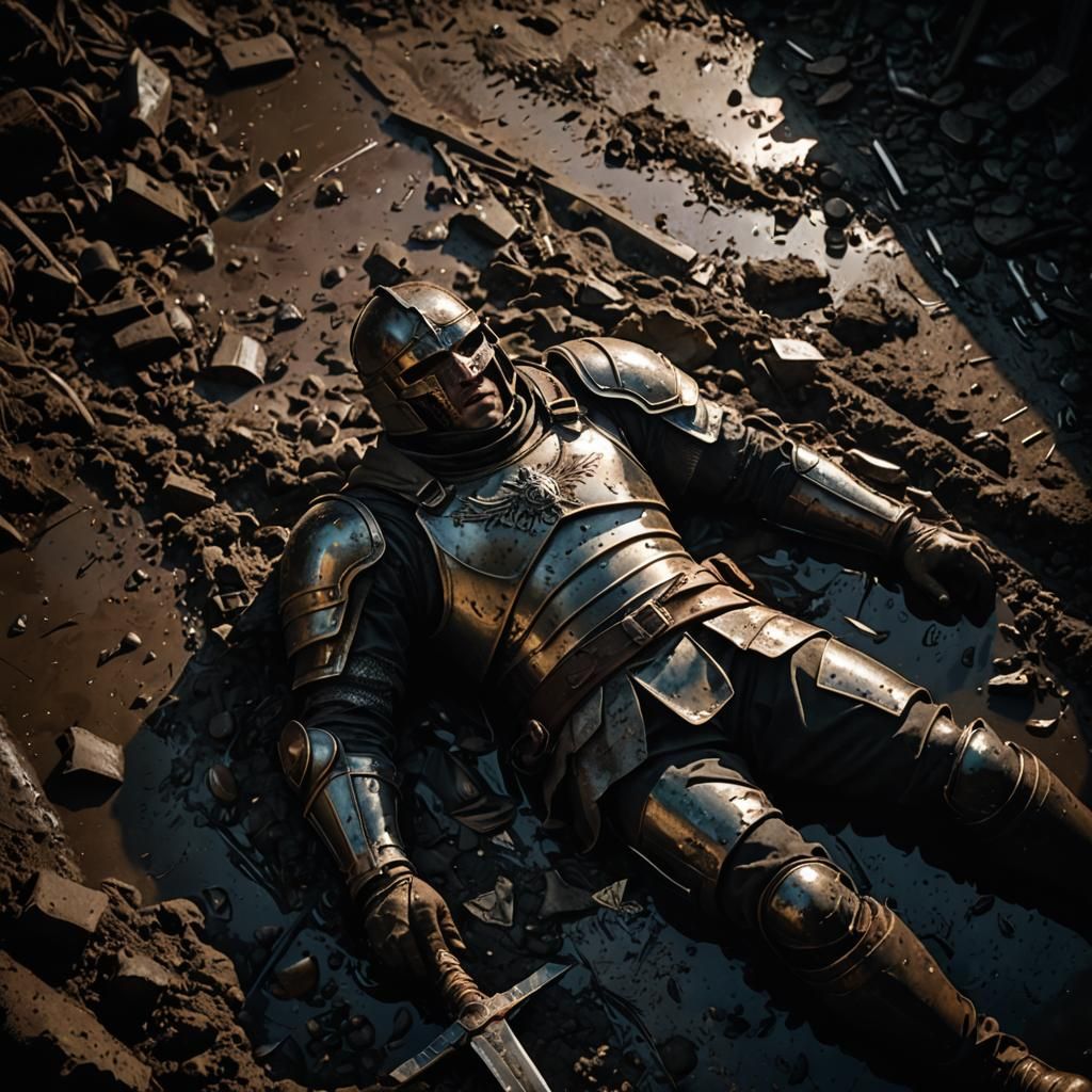 Fallen Hero in Dark Pit: Cinematic Still