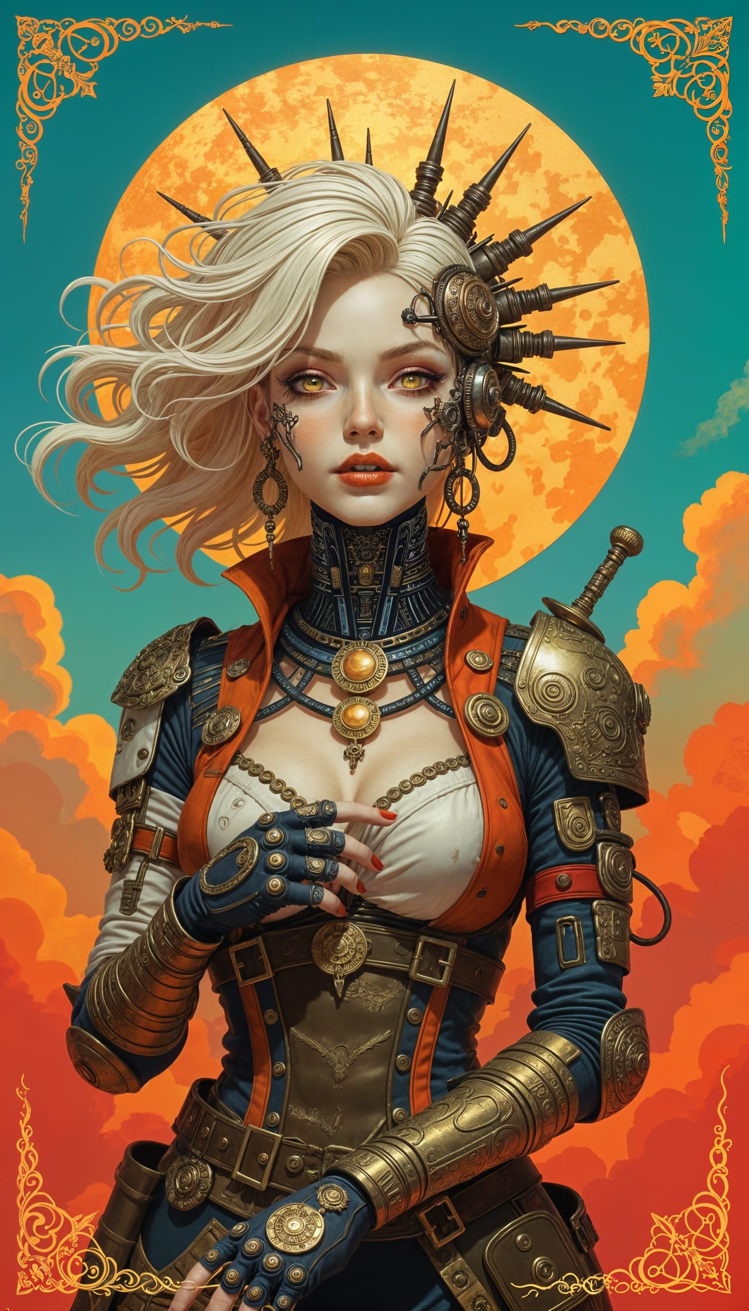 Steampunk Cyborg Sand Goddess in Surreal 3D