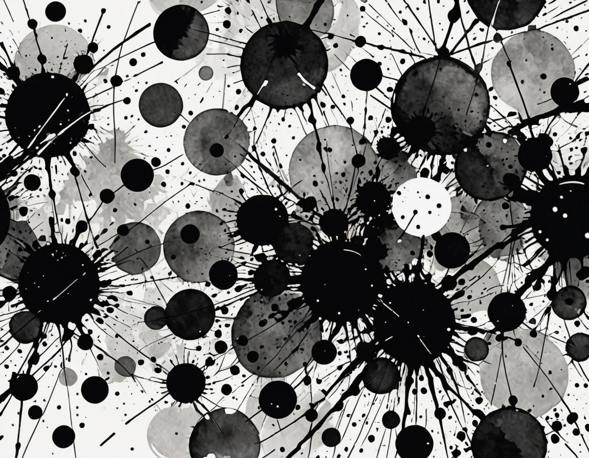 Abstract Ink Splatters Illustration in Digital Art