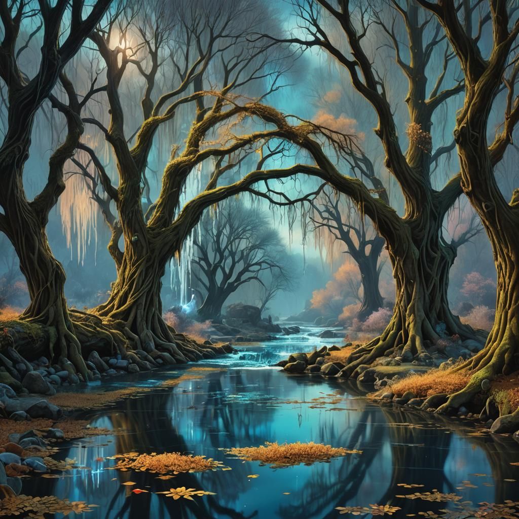 Sommernachtstraum-Paar-Segnungsbogen. Zur Sommersonnenwende küssen sich die blumen-gekränzten Paare unter dem Bogen, um ...