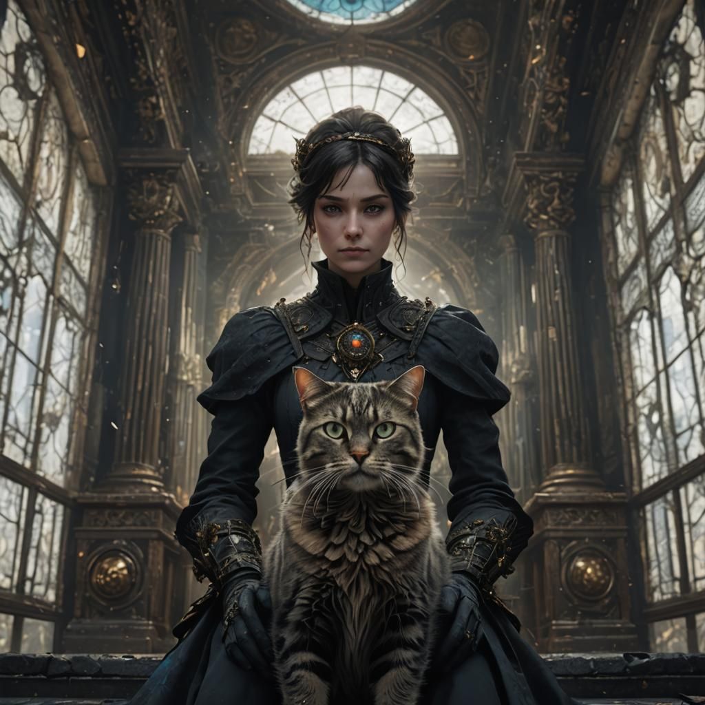 Abstract Clairvoyant and Cat in Deep Color