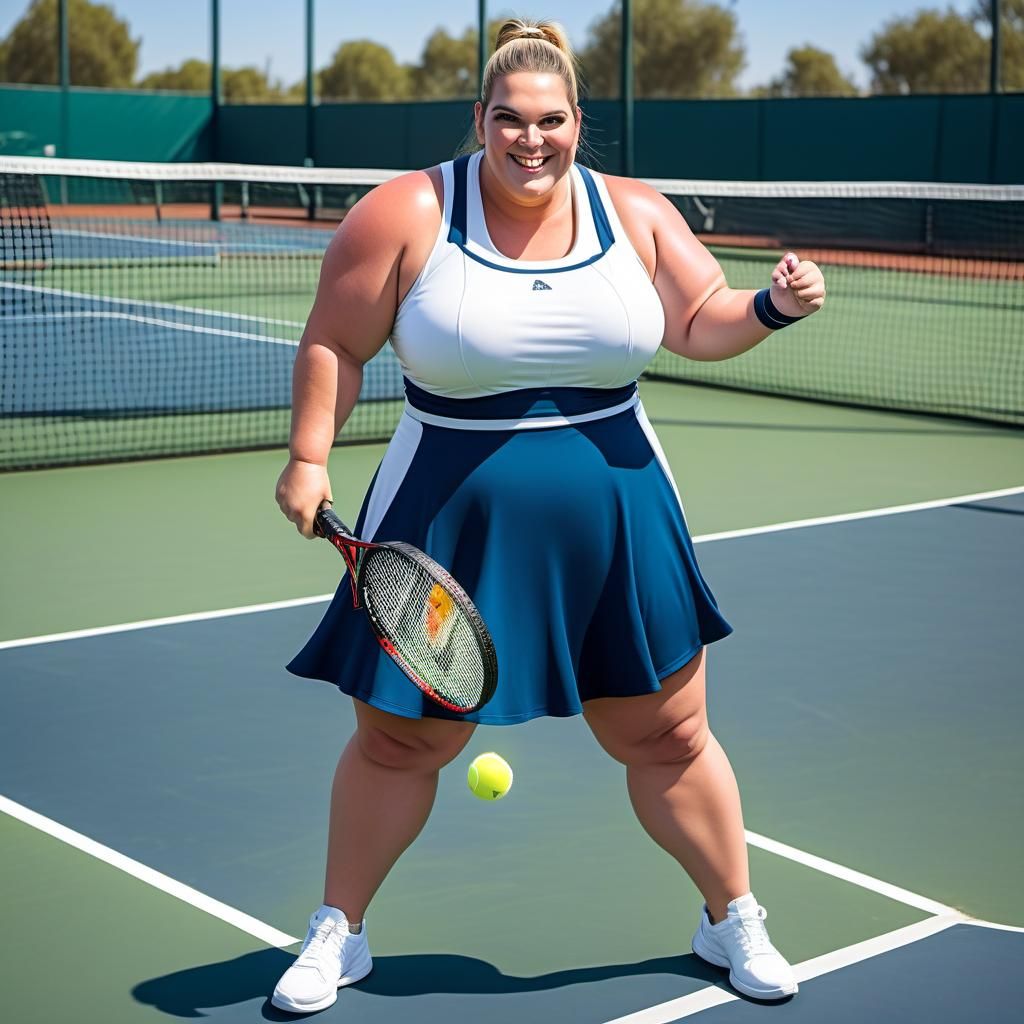 Ogres Play Tennis on the Court