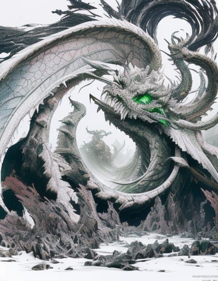 Apocalyptic Dragonscape in Dark Fantasy Style