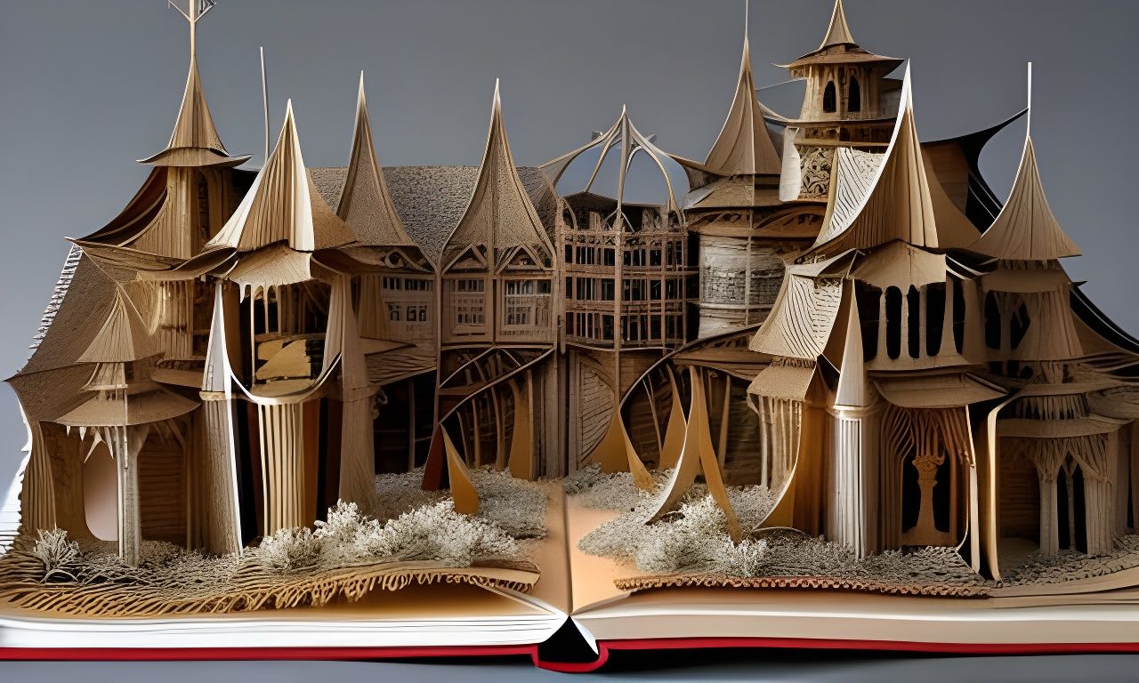 Medieval Castle Pop-Up Book Page in High Resolution