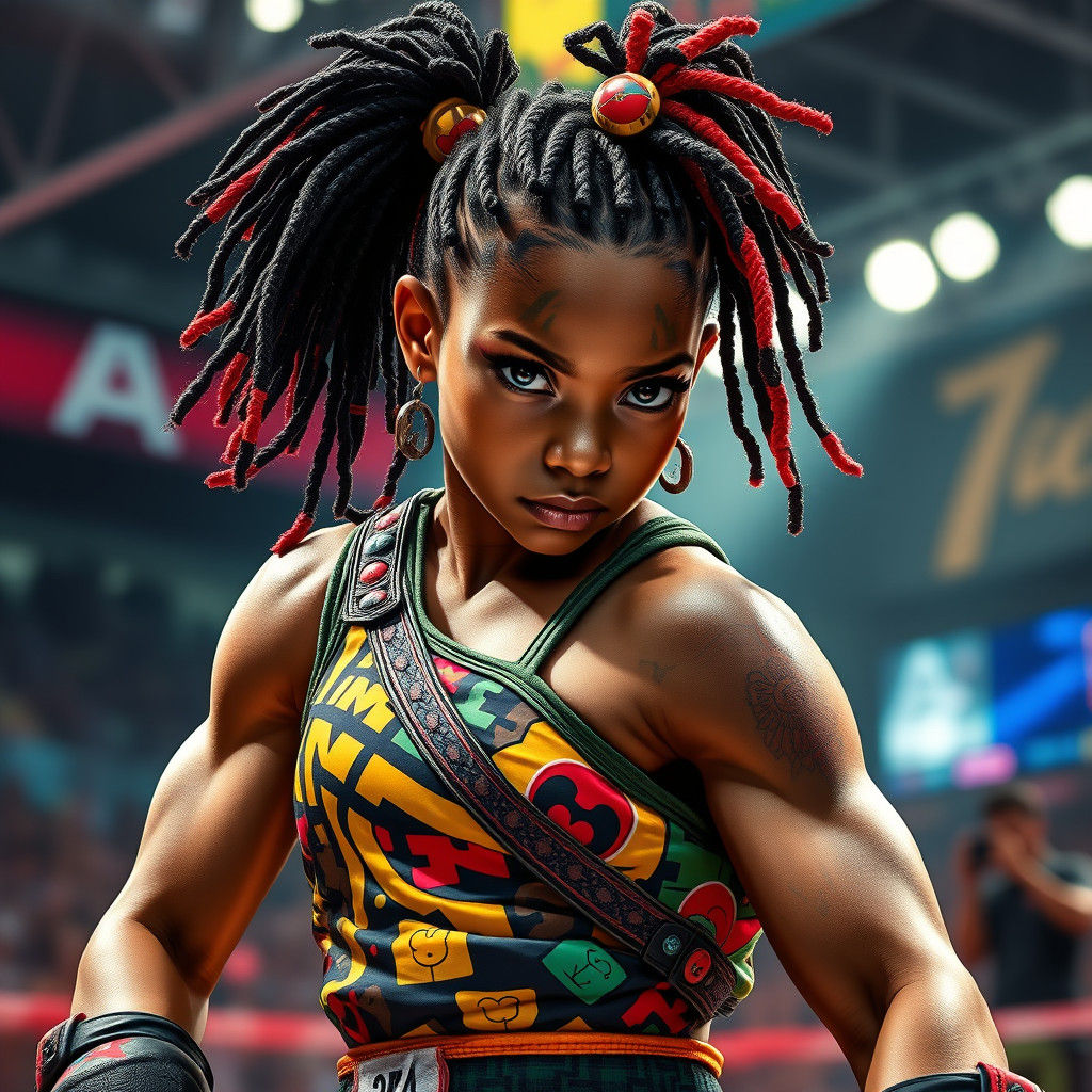 Fierce Haitian Girl in Anime Fighting Tournament