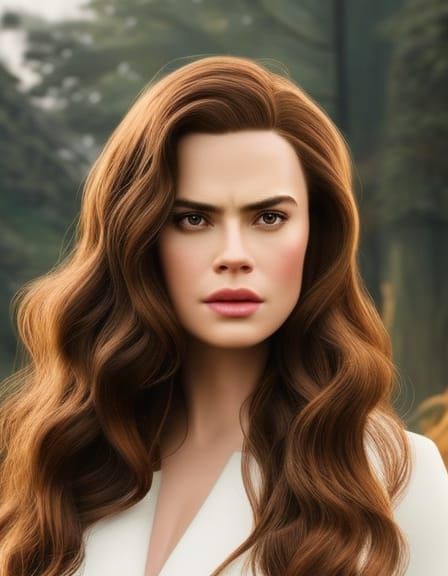 Hayley Atwell in Corset, Medieval Market, Hyperrealistic Art