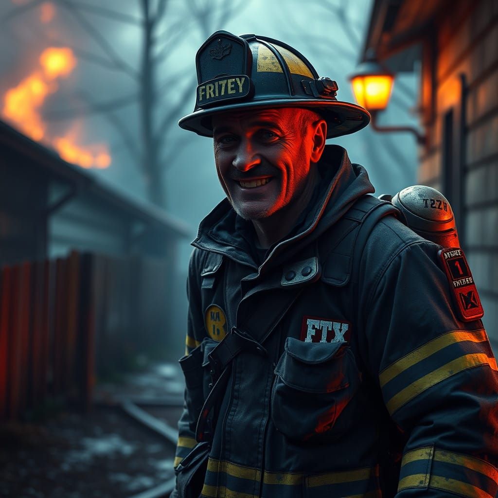Exhausted Firefighter Returns Home After Heroic Rescue