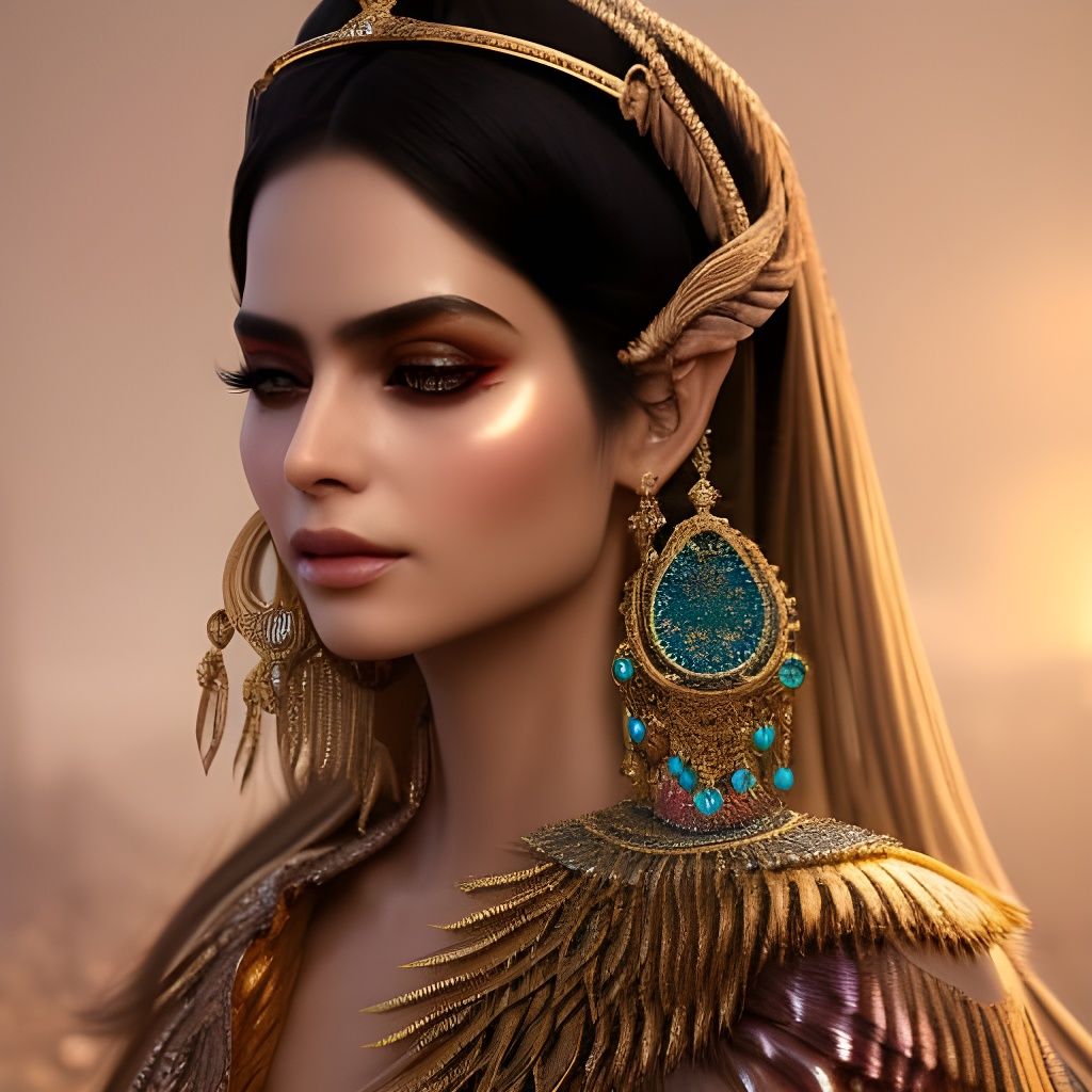 Gorgeous Arabian Princess Portrait in Photorealistic Style