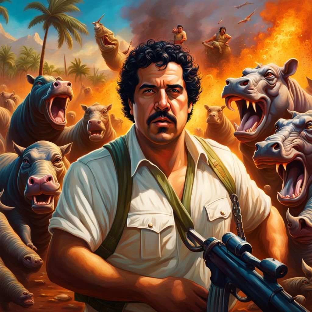 Escobar's Hippo Army Battles Ancient Greeks: Hyperrealistic ...
