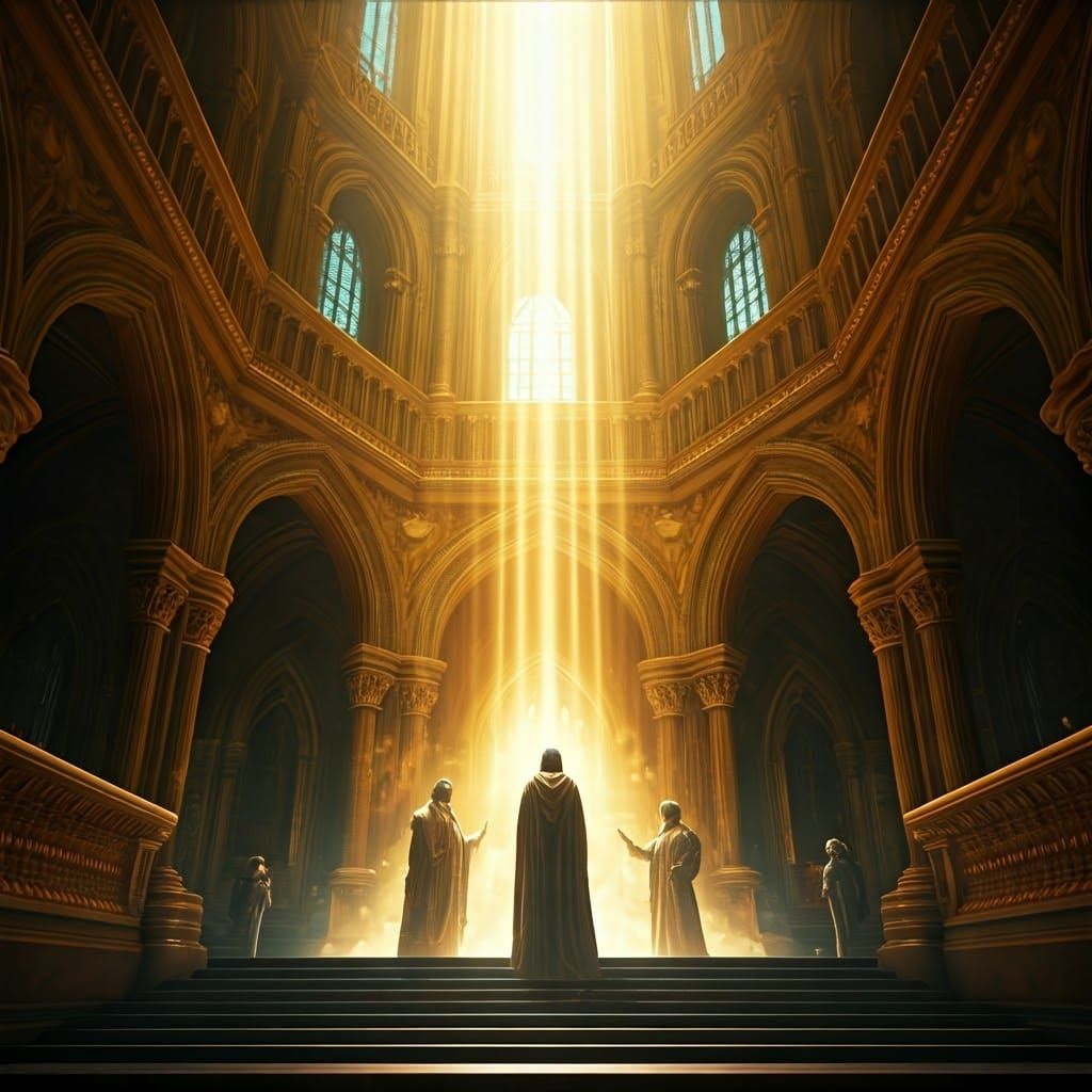 Divine Light Descends Upon Baroque Architecture