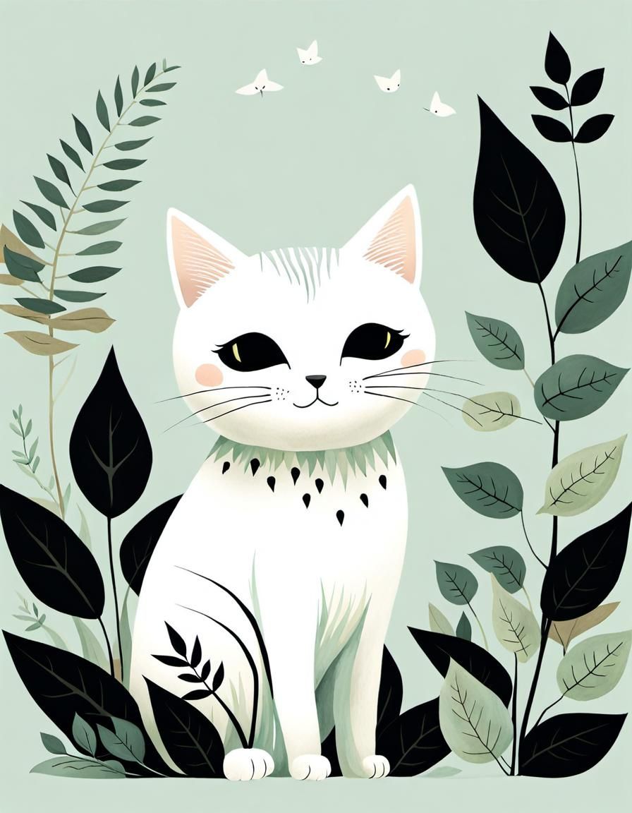 Cute Cat Clipart in Pastel Colors