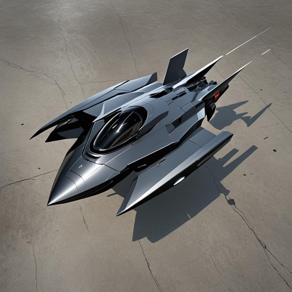 Sleek Stealth Spaceship Concept Art