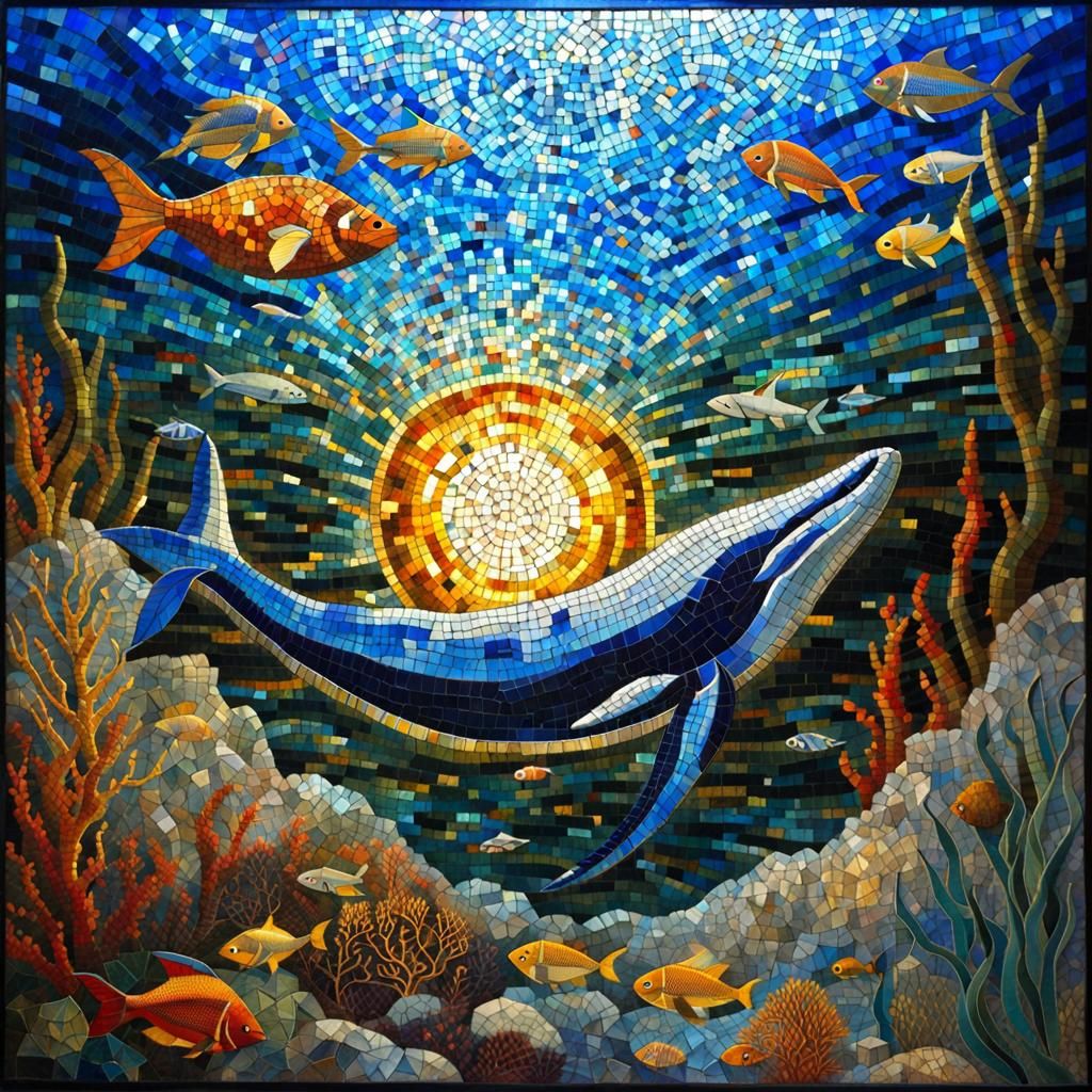 Radiant Mosaic of a Frozen Coral Reef