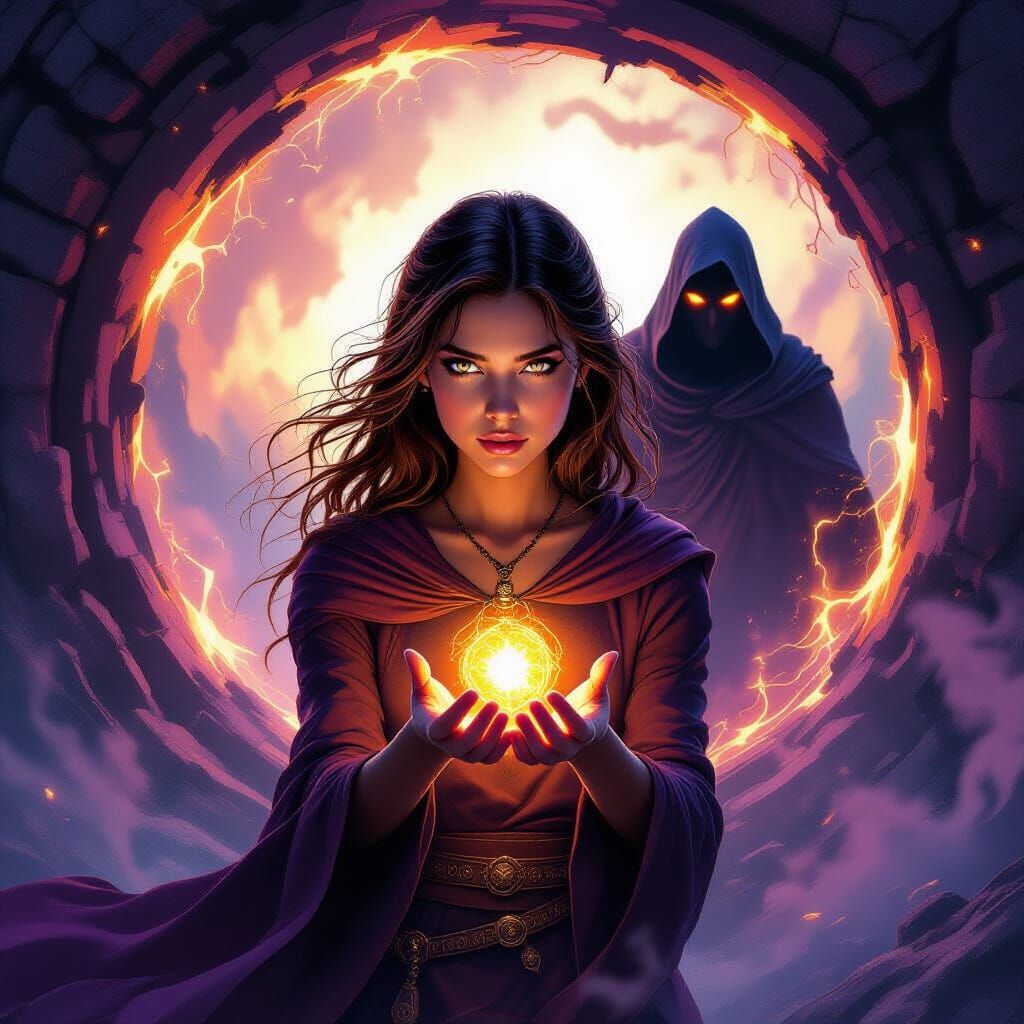 A sorceress playing with fire