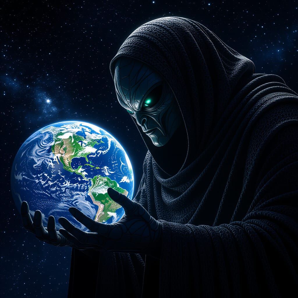 Gigantic Alien Longs For Earth in Cosmic Landscape