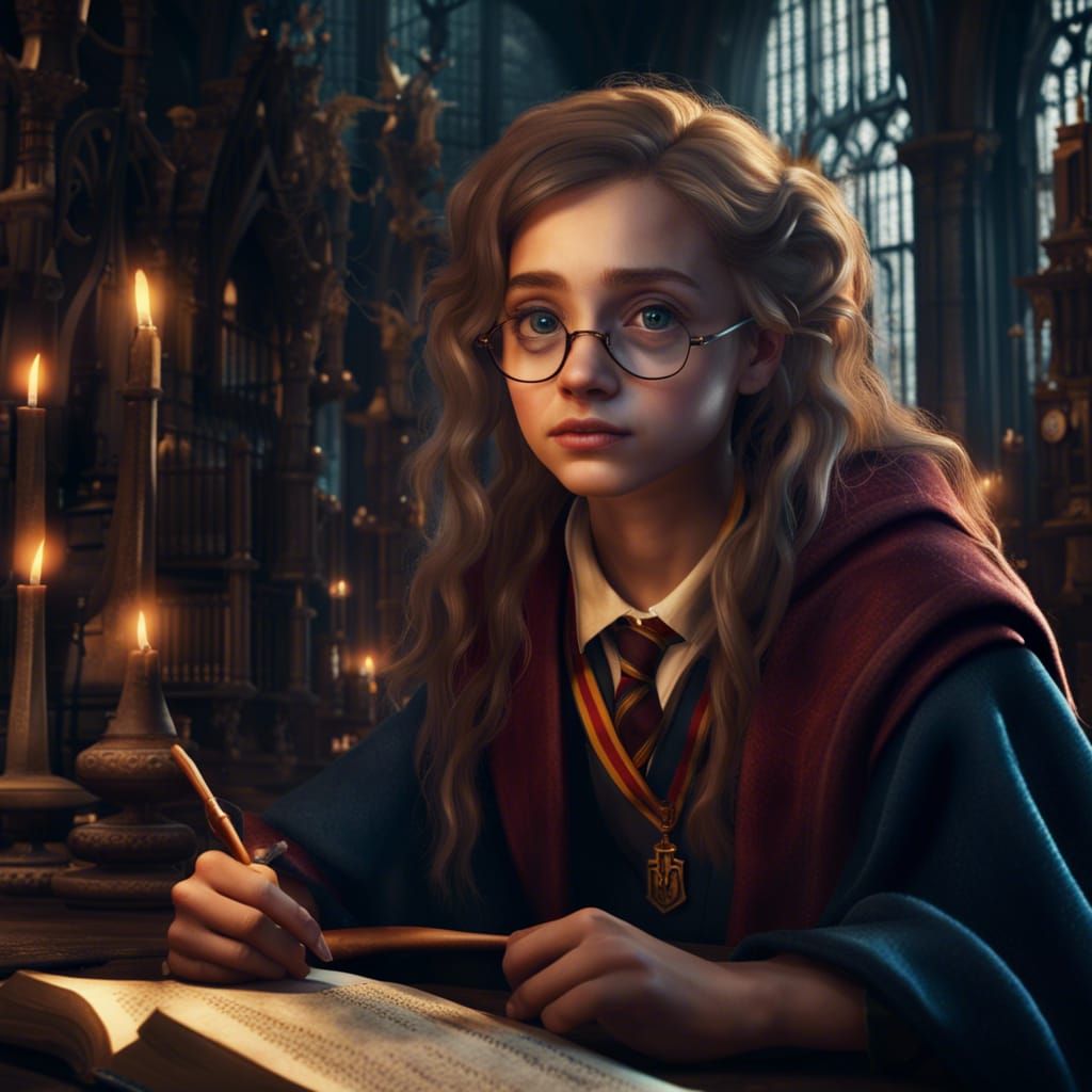 Harry Potter Style Schoolgirl Studying History