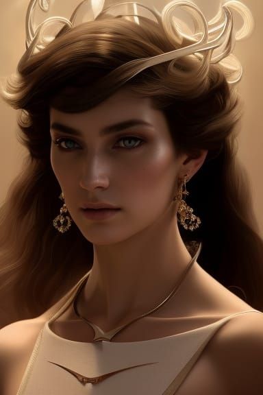 Gleaming Portrait in Art Nouveau Style