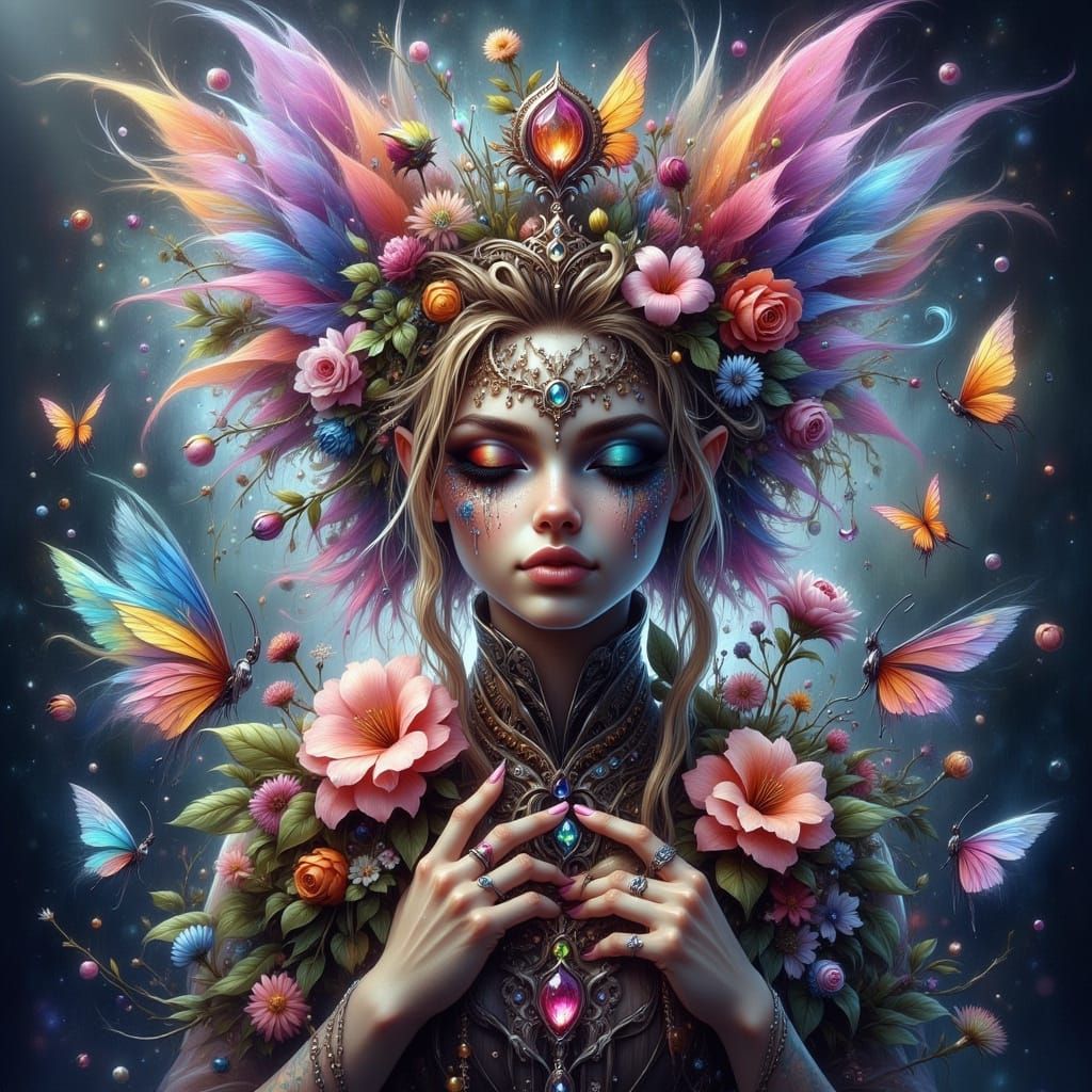 Whimsical Cyberpunk Daydream Scene