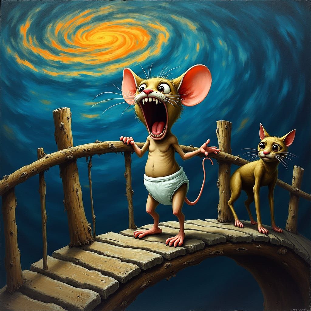 Mouse's Silent Scream on the Twisted Bridge