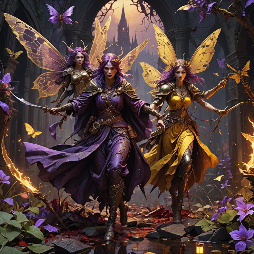Horrific Fairies in a Dark Fantasy Battle