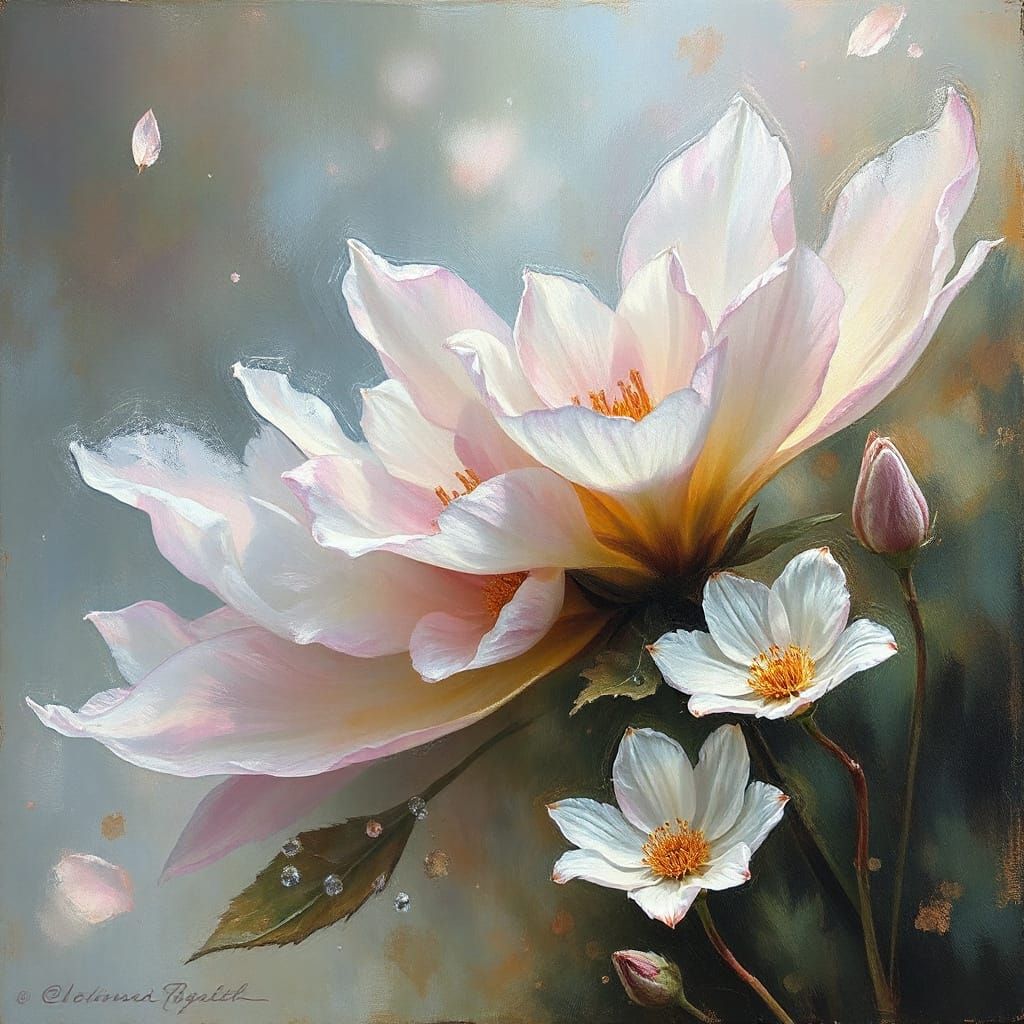 Impressionist Flowers Bloom in Whispering Light