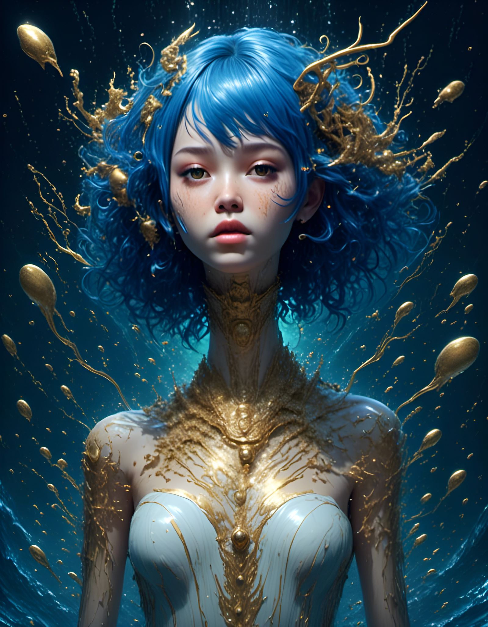 Hyperrealistic Mariana Trench Creature in Fantasy Art Style