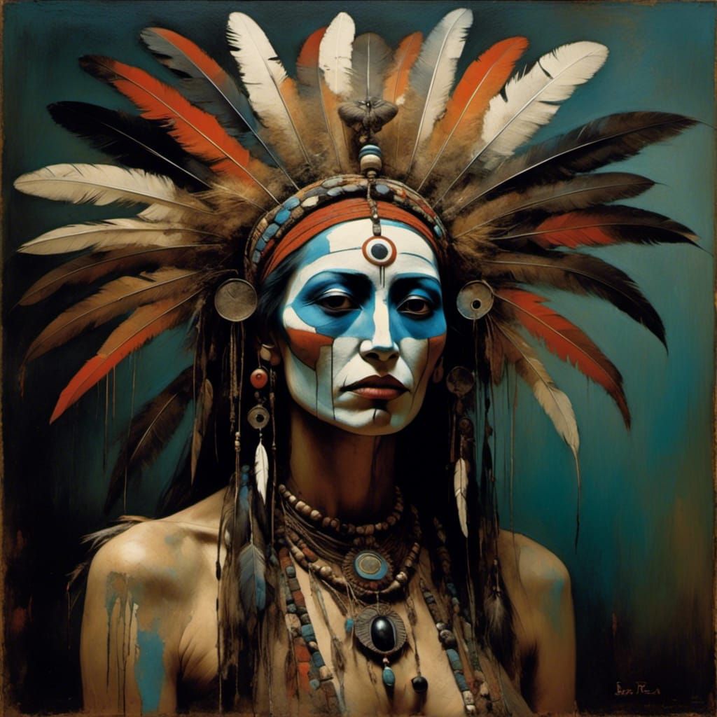 Macabre Voodoo Priestess with Magical Staff