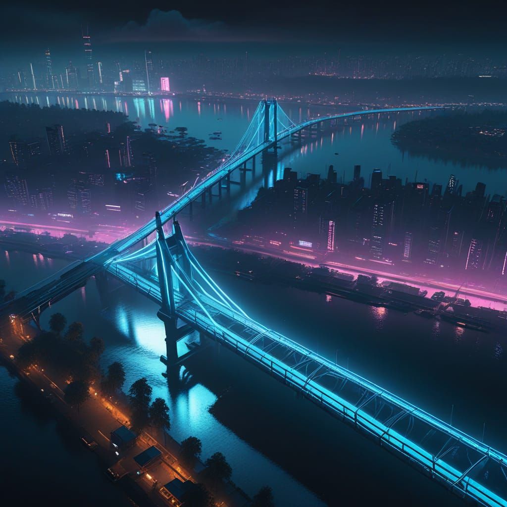 Cyberpunk Margaret Island: A Futuristic Budapest in Neon Noi...