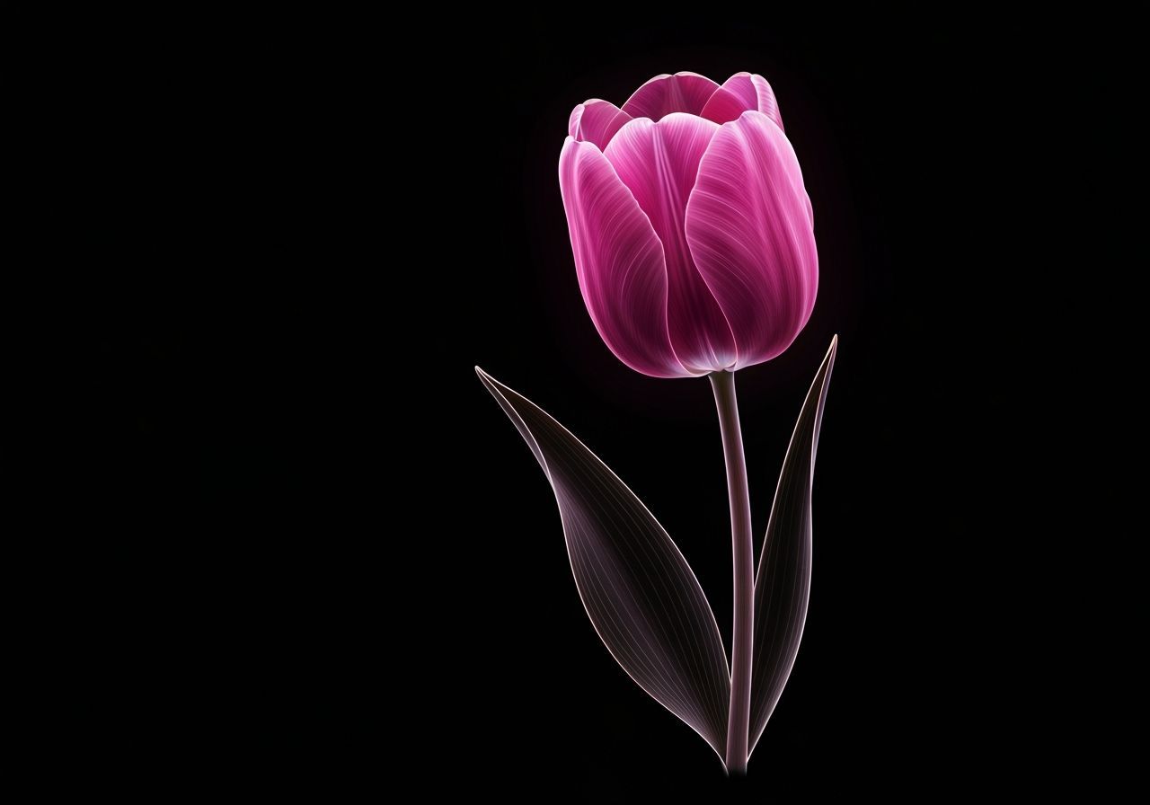 Futuristic Neon Tulip Illustration in Glowing Style