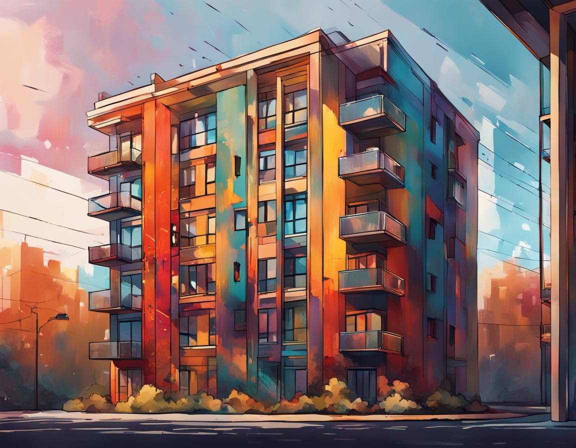 Middle-class modern apartment building.