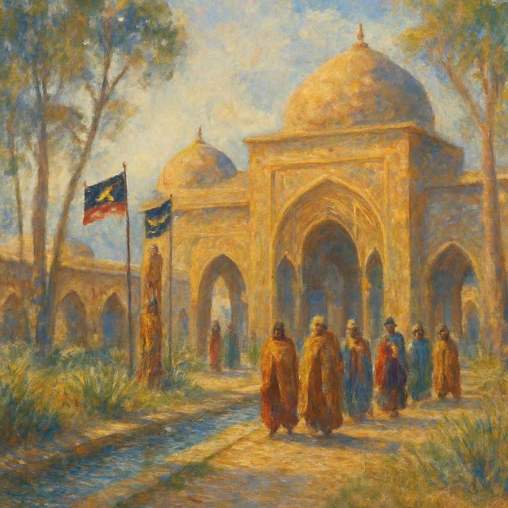 Birarung Confederacy Central Court in Impressionistic Style